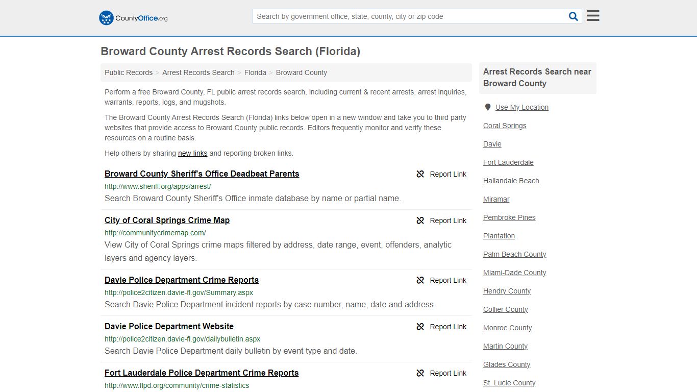 Broward County Arrest Records Search (Florida) - County Office